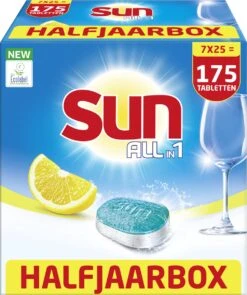 SUN® Sun All-in-1 Normaal Vaatwastabletten - 7 X 25 Tabletten - Voordeelverpakking 15 SUN® Sun All-in-1 Normaal Vaatwastabletten - 7 X 25 Tabletten - Voordeelverpakking -Thuis Winkel 1006x1200