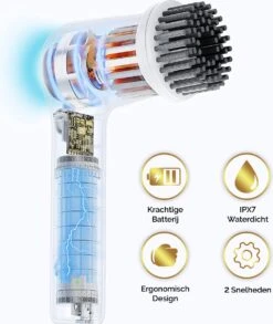 MostEssential Premium Elektrische Schoonmaakborstel 2023 Model – Elektrische Schrobber - Schrobborstel - Poetsmachine – Voor Badkamer Of Keuken - Inclusief 4 Borstelkoppen -Thuis Winkel 1013x1200 1