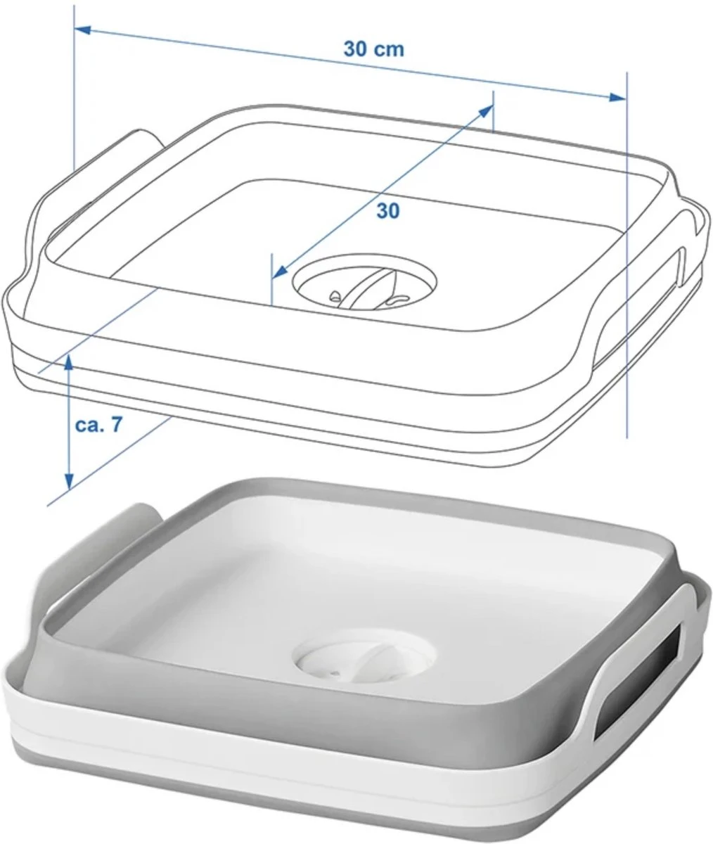 Opvouwbare Wasbak 18L - Met Stop - Afwasbak - Afwasteil - 30x30x20 Cm 5 Opvouwbare Wasbak 18L - Met Stop - Afwasbak - Afwasteil - 30x30x20 Cm - Afbeelding 3