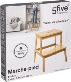 5Five - Bamboe Keukentrapje/opstapje Met 2 Treden 47 Cm - Keuken/badkamer Krukjes -Thuis Winkel 1043x1200