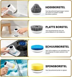 MostEssential Premium Elektrische Schoonmaakborstel 2023 Model – Elektrische Schrobber - Schrobborstel - Poetsmachine – Voor Badkamer Of Keuken - Inclusief 4 Borstelkoppen -Thuis Winkel 1117x1200 1
