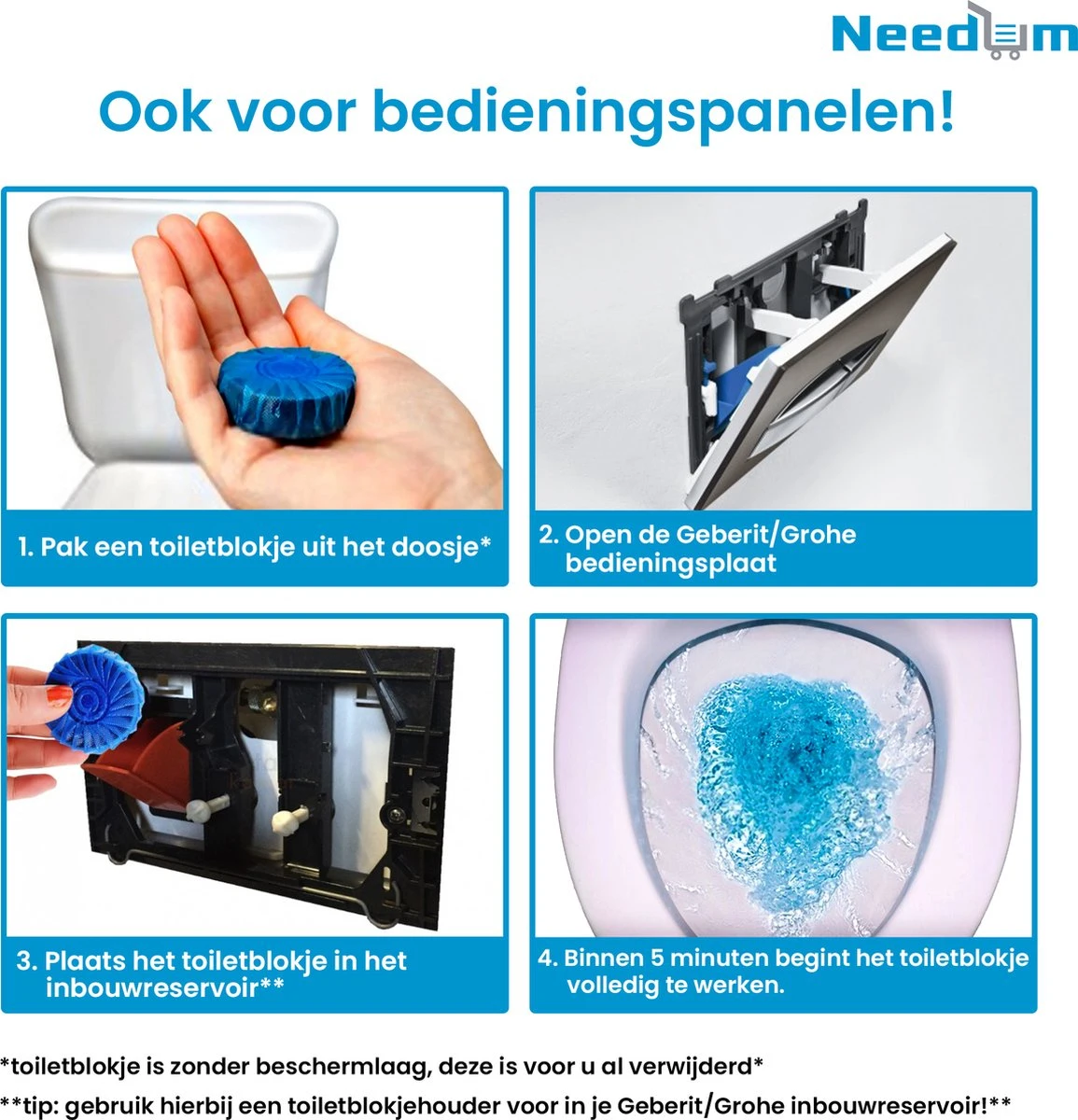 Needum Toiletblokjes Voor Inbouwreservoirs - WC Blokjes - Toiletblokken In Een Voordeelverpakking - 12 Stuks 10 Needum Toiletblokjes Voor Inbouwreservoirs - WC Blokjes - Toiletblokken In Een Voordeelverpakking - 12 Stuks - Afbeelding 8