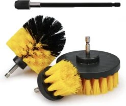 Merkloos 4-delige Borstelset Voor Boormachine - Inclusief Verlengstuk - Opzetborstels - Schrobborstel - Schuurborstel - Schoonmaakborstel - Tapijtreiniger - Brush - Geel - Gratis Verzending -Thuis Winkel 1200x1016