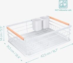 Navaris Afdruiprek Met Uitneembare Bestekhouder - Afwasrek Met Losse Lekbak - Vaatwasrek Met Plateau - Voor Bestek, Borden, Schalen En Pannen -Thuis Winkel 1200x1040
