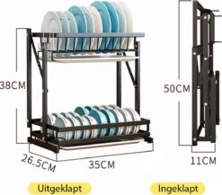 Doogo® Afdruiprek Met Lekbak 2 Laags – Inklapbaar - Muur Hangen Mogelijke - Afwasrek – Met 2 Lekbakken – Extra Accessories Voor Servies En Snijplanken - RVS 16 Doogo® Afdruiprek Met Lekbak 2 Laags – Inklapbaar - Muur Hangen Mogelijke - Afwasrek – Met 2 Lekbakken – Extra Accessories Voor Servies En Snijplanken - RVS -Thuis Winkel 1200x1056 1