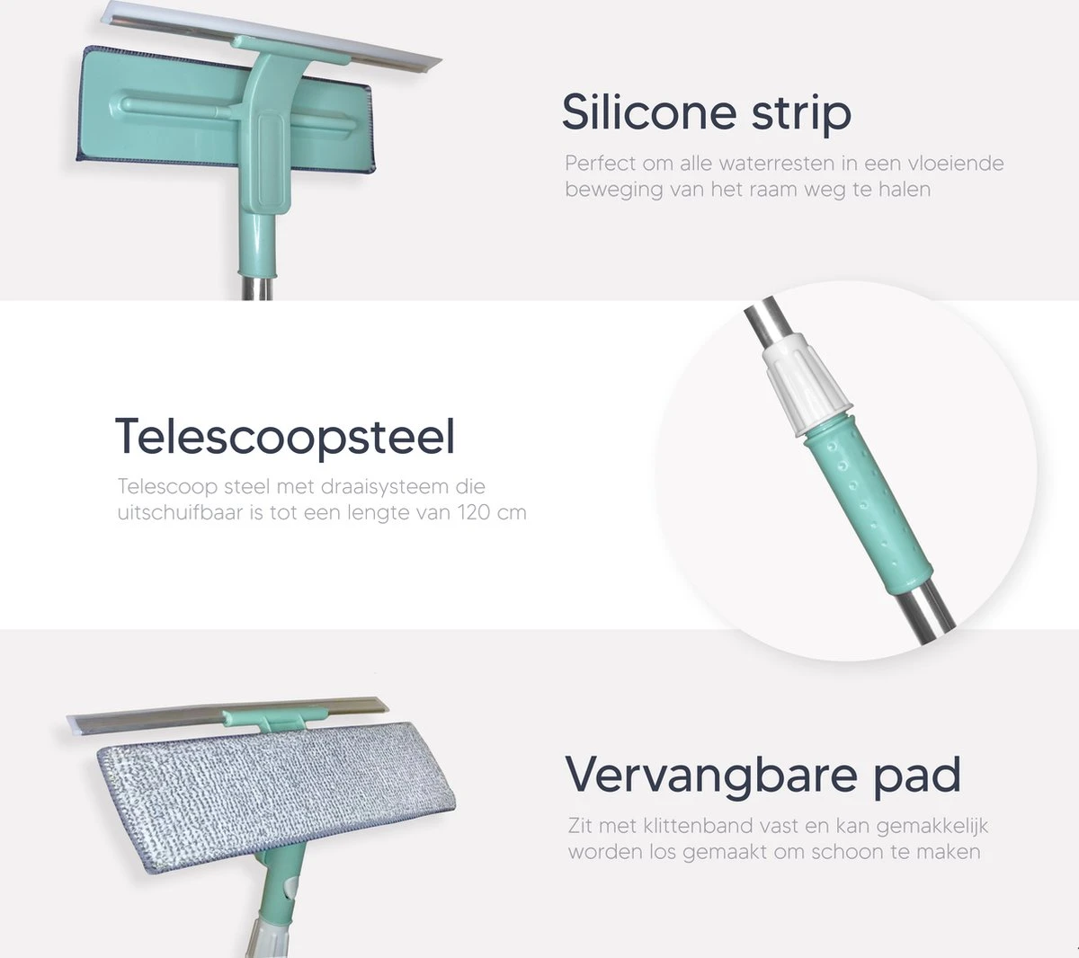 Johannes & Co Raamwisser Met Telescoopsteel 120cm Ruitenreiniger - Ramenwasser - Ramenwisser 9 Johannes & Co Raamwisser Met Telescoopsteel 120cm Ruitenreiniger - Ramenwasser - Ramenwisser - Afbeelding 7