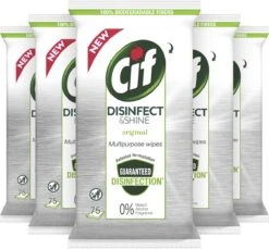 Cif Disinfect & Shine Wipes Doden 99,99% Van De Bacteriën Original Desinfecterende Schoonmaakdoekjes, Van 100% Biologisch Afbreekbaar Textiel 5 X 75 Doekjes 16 Cif Disinfect & Shine Wipes Doden 99,99% Van De Bacteriën Original Desinfecterende Schoonmaakdoekjes, Van 100% Biologisch Afbreekbaar Textiel 5 X 75 Doekjes -Thuis Winkel 1200x1111