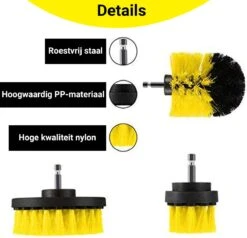 Merkloos 4-delige Borstelset Voor Boormachine - Inclusief Verlengstuk - Opzetborstels - Schrobborstel - Schuurborstel - Schoonmaakborstel - Tapijtreiniger - Brush - Geel - Gratis Verzending -Thuis Winkel 1200x1156 2