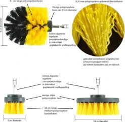 Merkloos Kibani 3 Delige Borstelset Voor Boormachine - Schrobborstel - Polypropyleen - Borstel Boormachine - Schuurborstel - Automatische Reiniging - Reinigingsborstels Voor Boormachine - Schoonmaakborstel -Thuis Winkel 1200x1164 2