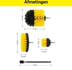 Merkloos 4-delige Borstelset Voor Boormachine - Inclusief Verlengstuk - Opzetborstels - Schrobborstel - Schuurborstel - Schoonmaakborstel - Tapijtreiniger - Brush - Geel - Gratis Verzending -Thuis Winkel 1200x1170