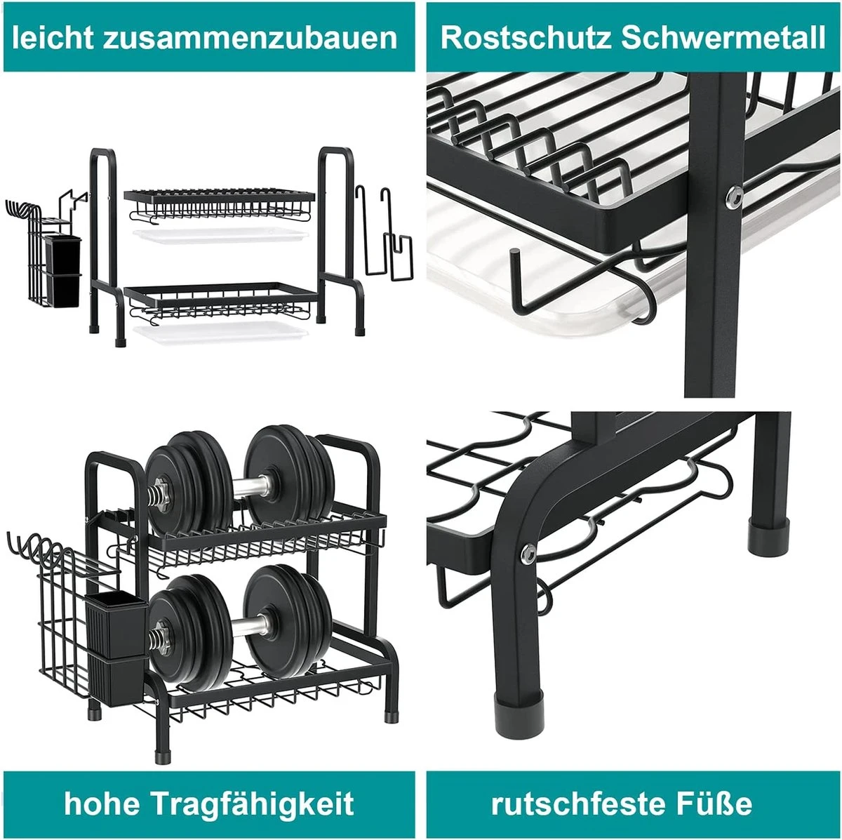 Dish Drying Rack Drainer Afdruiprek Metaal Afvoerafdruiprek Met Druppelbak Black Decker Droogrek Zwart Afdruiprek Brabantiaafdruiprek Metaal Muur 8 Dish Drying Rack Drainer Afdruiprek Metaal Afvoerafdruiprek Met Druppelbak Black Decker Droogrek Zwart Afdruiprek Brabantiaafdruiprek Metaal Muur - Afbeelding 6
