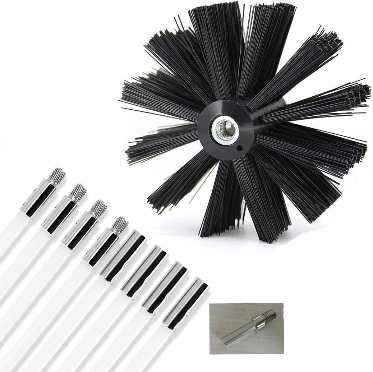 Kibani Schoorsteenborstel 7 Meter - Schoorsteenreiniger - Schoorsteenveger - Schoorsteenveegset - Schoorsteen Borstel - Veegkit - Borstelset Voor Boormachine - Boormachine 4 Kibani Schoorsteenborstel 7 Meter - Schoorsteenreiniger - Schoorsteenveger - Schoorsteenveegset - Schoorsteen Borstel - Veegkit - Borstelset Voor Boormachine - Boormachine - Afbeelding 2