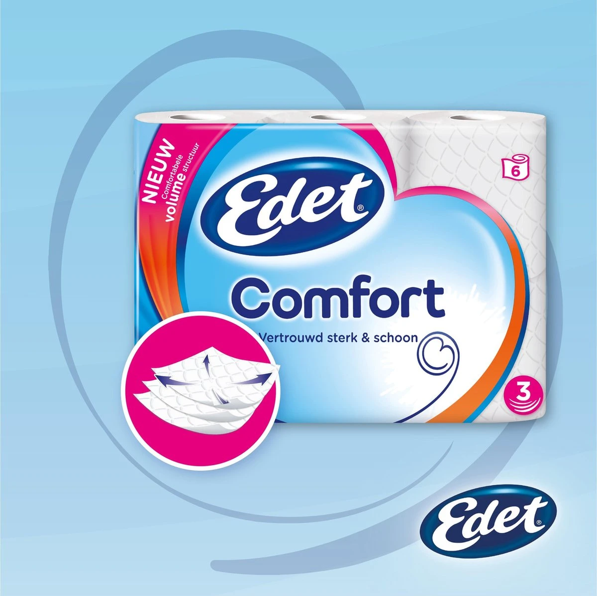 Edet Comfort Toiletpapier - 3-laags - 24 Rollen 4 Edet Comfort Toiletpapier - 3-laags - 24 Rollen - Afbeelding 2