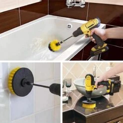 Merkloos 4-delige Borstelset Voor Boormachine - Inclusief Verlengstuk - Opzetborstels - Schrobborstel - Schuurborstel - Schoonmaakborstel - Tapijtreiniger - Brush - Geel - Gratis Verzending -Thuis Winkel 1200x1199 8