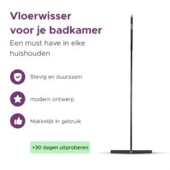 MAYMS® Vloerwisser Badkamer - Vloertrekker - Vloertrekker Met Steel - Floor Wiper - Aftrekker - RVS - Zwart - Design - Wisser - Vloerwisser Douche -Thuis Winkel 1200x1200 1010