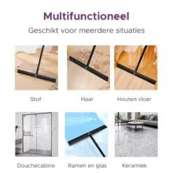 MAYMS® Vloerwisser Badkamer - Vloertrekker - Vloertrekker Met Steel - Floor Wiper - Aftrekker - RVS - Zwart - Design - Wisser - Vloerwisser Douche -Thuis Winkel 1200x1200 1013