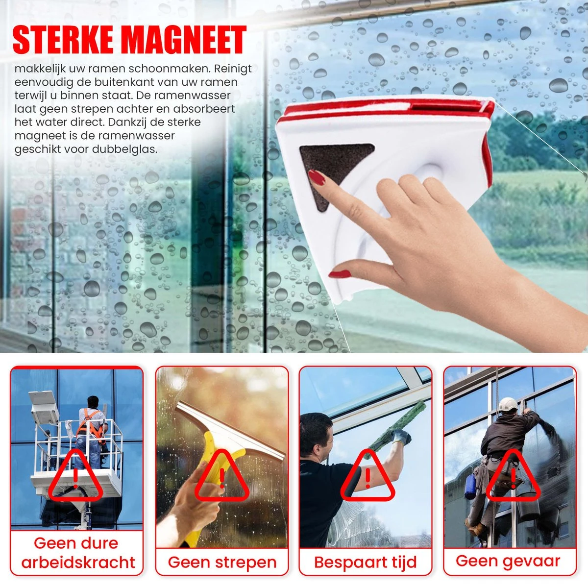 TibaGoods Magnetische Raamwisser Voor Dubbelglas - Ruitenreiniger - Ramenwasser - Magneet Ruitenwisser 10 TibaGoods Magnetische Raamwisser Voor Dubbelglas - Ruitenreiniger - Ramenwasser - Magneet Ruitenwisser - Afbeelding 8