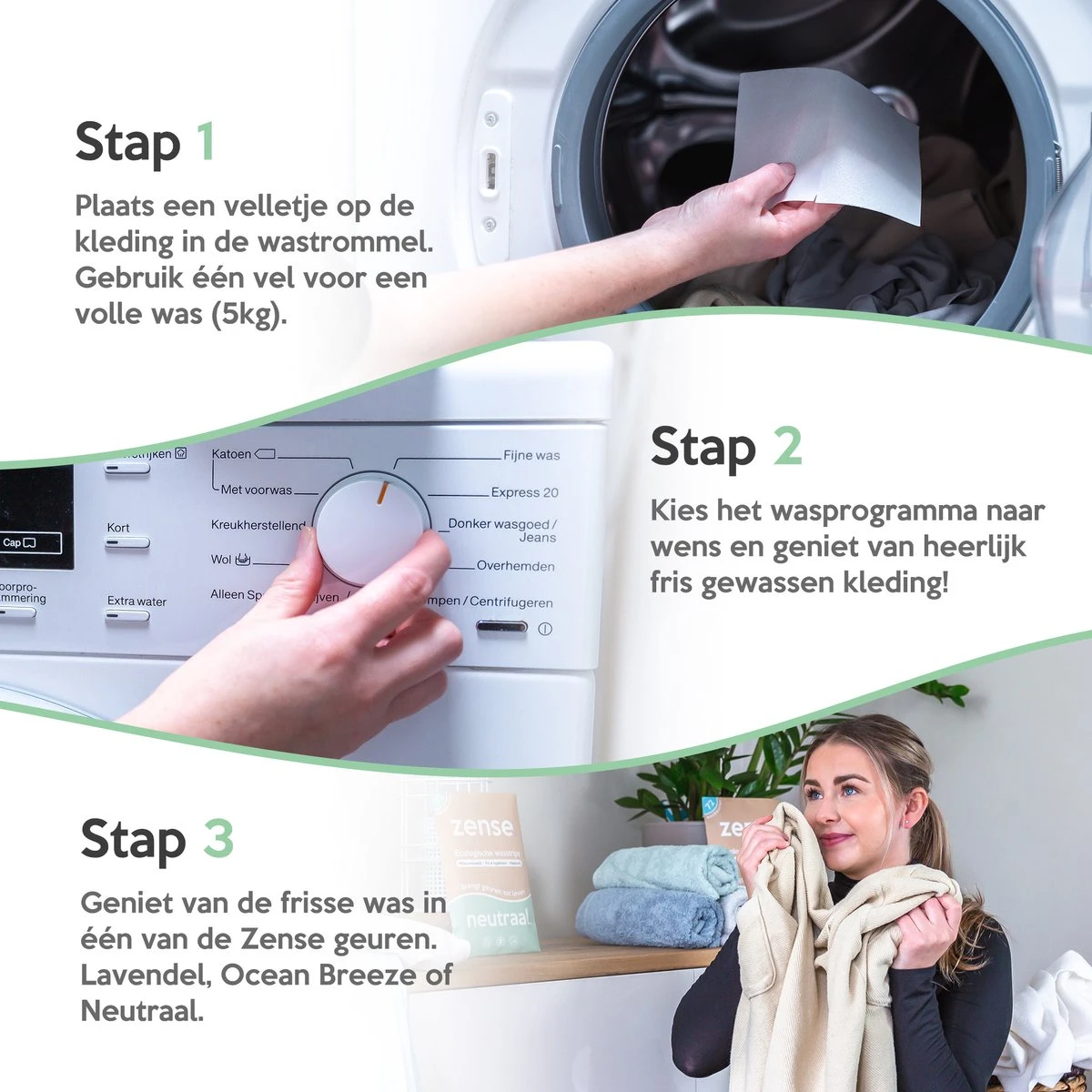 Zense Eco Wasmiddel Wasstrips - 72 Grote Wasbeurten - Neutraal - Wasmiddeldoekjes 12 Zense Eco Wasmiddel Wasstrips - 72 Grote Wasbeurten - Neutraal - Wasmiddeldoekjes - Afbeelding 10