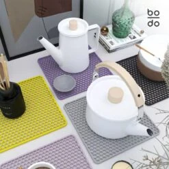 BODO Gootsteenmat Siliconen Donker Grijs - 30.5 X 30.5 Cm - Keuken Accessoires - Gootsteen Beschermer - Onderzetters Siliconen - Anti Kras - Gootsteen Accessoires -Thuis Winkel 1200x1200 459