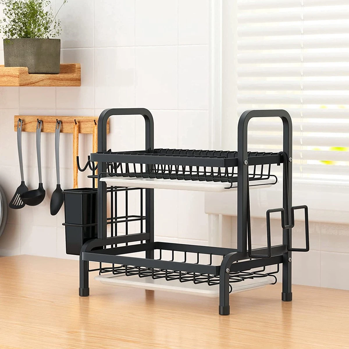 Dish Drying Rack Drainer Afdruiprek Metaal Afvoerafdruiprek Met Druppelbak Black Decker Droogrek Zwart Afdruiprek Brabantiaafdruiprek Metaal Muur 5 Dish Drying Rack Drainer Afdruiprek Metaal Afvoerafdruiprek Met Druppelbak Black Decker Droogrek Zwart Afdruiprek Brabantiaafdruiprek Metaal Muur - Afbeelding 3