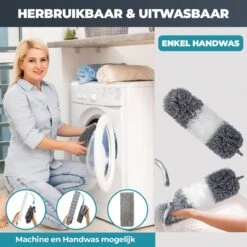 Novabeau® - Telescopische Plumeau – Plumeau Met Telescoopsteel – Ragebol – Uitschuifbaar – Grijs – 3-delige Set -Thuis Winkel 1200x1200 555