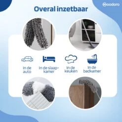Woodoro Ragebol Uitschuifbaar Complete 9-Delige Set - Verstelbare Telescoopsteel - Plumeau - RVS - Zwart & Grijs -Thuis Winkel 1200x1200 578