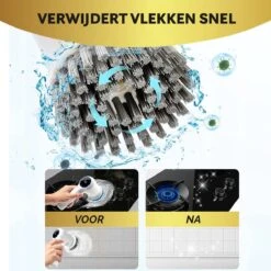 MostEssential Premium Elektrische Schoonmaakborstel 2023 Model – Elektrische Schrobber - Schrobborstel - Poetsmachine – Voor Badkamer Of Keuken - Inclusief 4 Borstelkoppen -Thuis Winkel 1200x1200 620