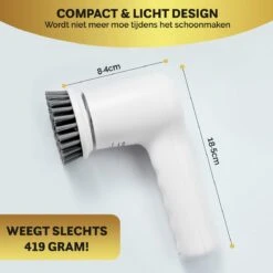 MostEssential Premium Elektrische Schoonmaakborstel 2023 Model – Elektrische Schrobber - Schrobborstel - Poetsmachine – Voor Badkamer Of Keuken - Inclusief 4 Borstelkoppen -Thuis Winkel 1200x1200 623