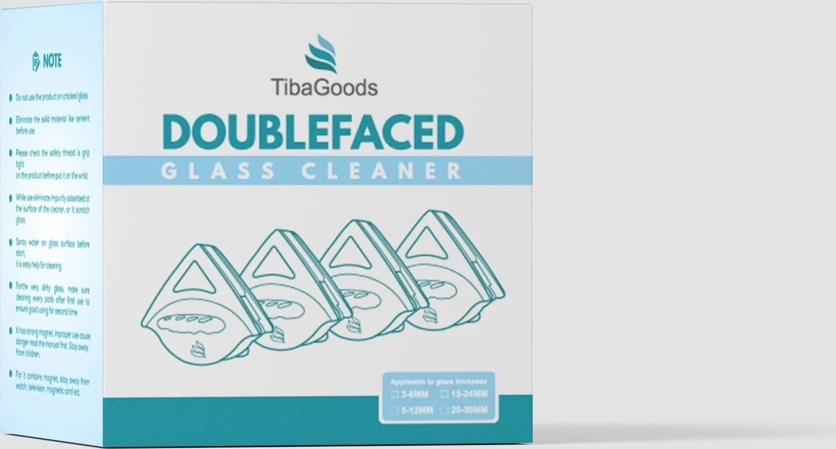 TibaGoods Magnetische Raamwisser Voor Dubbelglas - Ruitenreiniger - Ramenwasser - Magneet Ruitenwisser 4 TibaGoods Magnetische Raamwisser Voor Dubbelglas - Ruitenreiniger - Ramenwasser - Magneet Ruitenwisser - Afbeelding 2