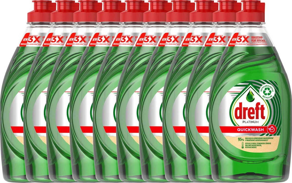 Dreft Platinum - Quickwash - Original - Vloeibaar Afwasmiddel - Voordeelverpakking 10 X 350 Ml 3 Dreft Platinum - Quickwash - Original - Vloeibaar Afwasmiddel - Voordeelverpakking 10 X 350 Ml