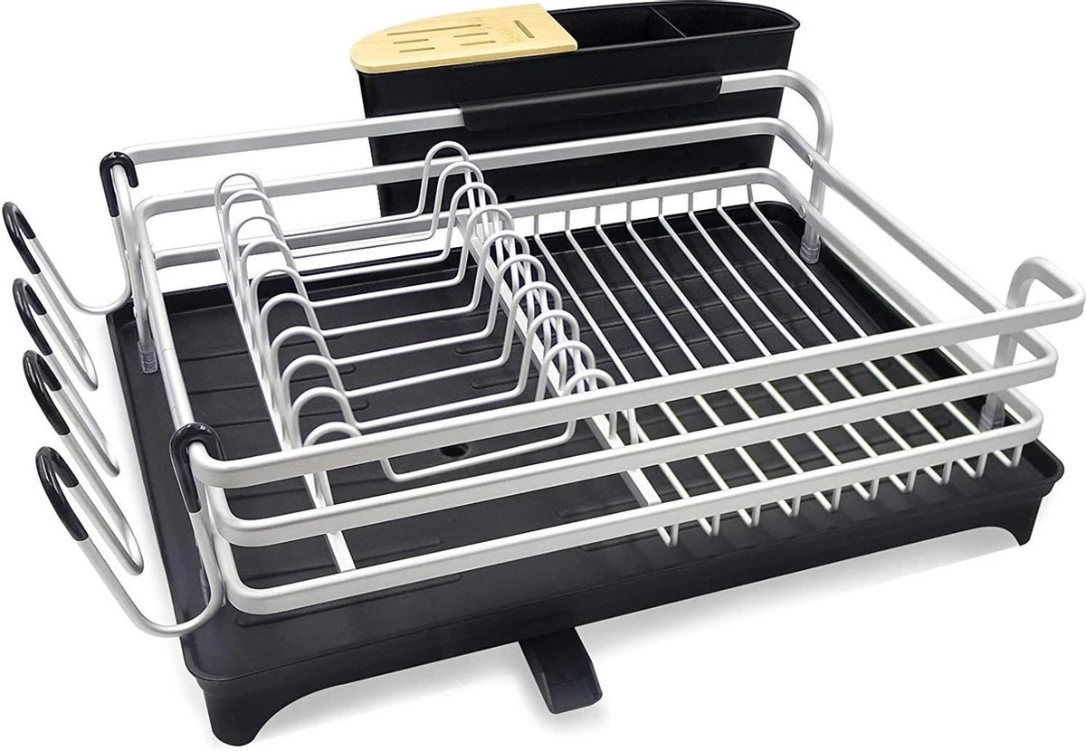 Doogo® Afdruiprek Met Bestekkorf En Lekbak Voor Keukenborden En Bestek Afdruiprek Met Draaibare Uitloop 3 Doogo® Afdruiprek Met Bestekkorf En Lekbak Voor Keukenborden En Bestek Afdruiprek Met Draaibare Uitloop