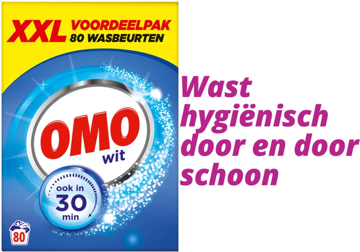 Omo Wit XXL Waspoeder 80 Wasbeurten 10 Omo Wit XXL Waspoeder 80 Wasbeurten - Afbeelding 8