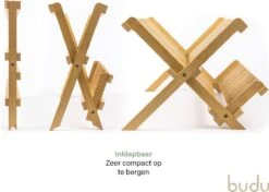 Budu Afdruiprek - Afdruiprekje Van Bamboe Hout - Afdruiprek Voor Afwas - Vaatwasrek - Keukenrek - Inklapbaar - Opvouwbaar - -Thuis Winkel 1200x856 1