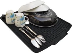 HOMYHON Afdruipmat -Afdruipmat Siliconen -Pannenonderzetter- Antislip -Hittebestendig - Aanrecht Mat -Siliconen Mat - 40 X 46 Cm - Zwart 11 HOMYHON Afdruipmat -Afdruipmat Siliconen -Pannenonderzetter- Antislip -Hittebestendig - Aanrecht Mat -Siliconen Mat - 40 X 46 Cm - Zwart -Thuis Winkel 1200x876