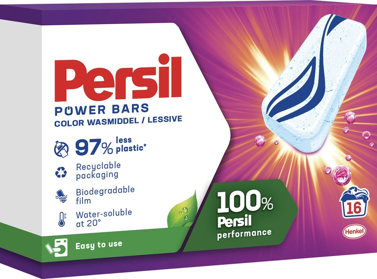Persil® Persil Power Bars Kleur Wasmiddel - Voordeelverpakking - 9 X 16 Wasbeurten 5 Persil® Persil Power Bars Kleur Wasmiddel - Voordeelverpakking - 9 X 16 Wasbeurten - Afbeelding 3