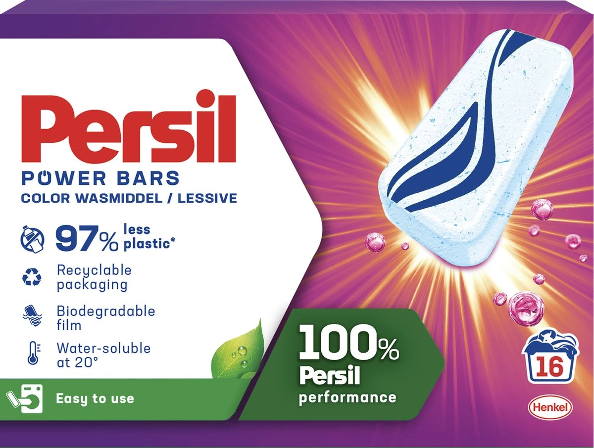 Persil® Persil Power Bars Kleur Wasmiddel - Voordeelverpakking - 9 X 16 Wasbeurten 4 Persil® Persil Power Bars Kleur Wasmiddel - Voordeelverpakking - 9 X 16 Wasbeurten - Afbeelding 2