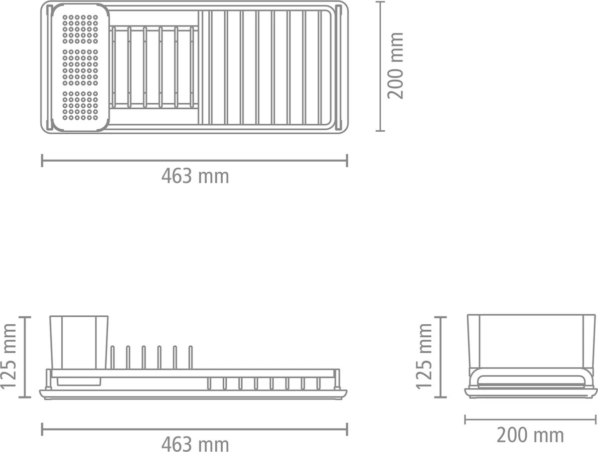 Brabantia SinkSide Afdruiprek Compact - Dark Grey 4 Brabantia SinkSide Afdruiprek Compact - Dark Grey - Afbeelding 2