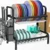 Dish Drying Rack Drainer Afdruiprek Metaal Afvoerafdruiprek Met Druppelbak Black Decker Droogrek Zwart Afdruiprek Brabantiaafdruiprek Metaal Muur
