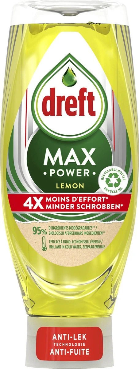 Dreft MaxPower - Lemon - Vloeibaar Afwasmiddel - Voordeelverpakking 8 X 640 Ml 8 Dreft MaxPower - Lemon - Vloeibaar Afwasmiddel - Voordeelverpakking 8 X 640 Ml - Afbeelding 6