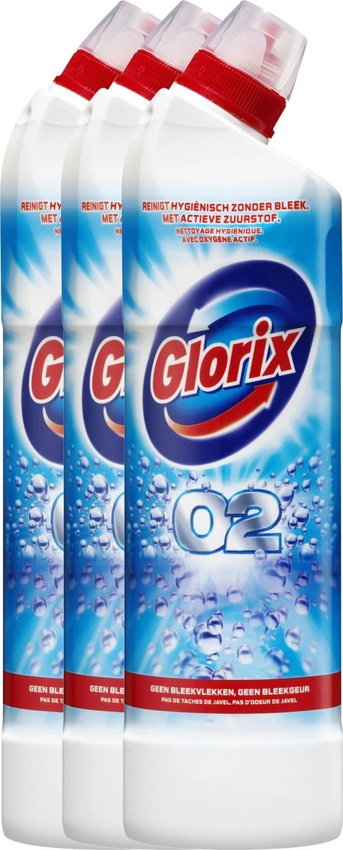 Glorix Bleek O2 - 750 Ml - Toiletreiniger - 3 Stuks - Voordeelverpakking 3 Glorix Bleek O2 - 750 Ml - Toiletreiniger - 3 Stuks - Voordeelverpakking