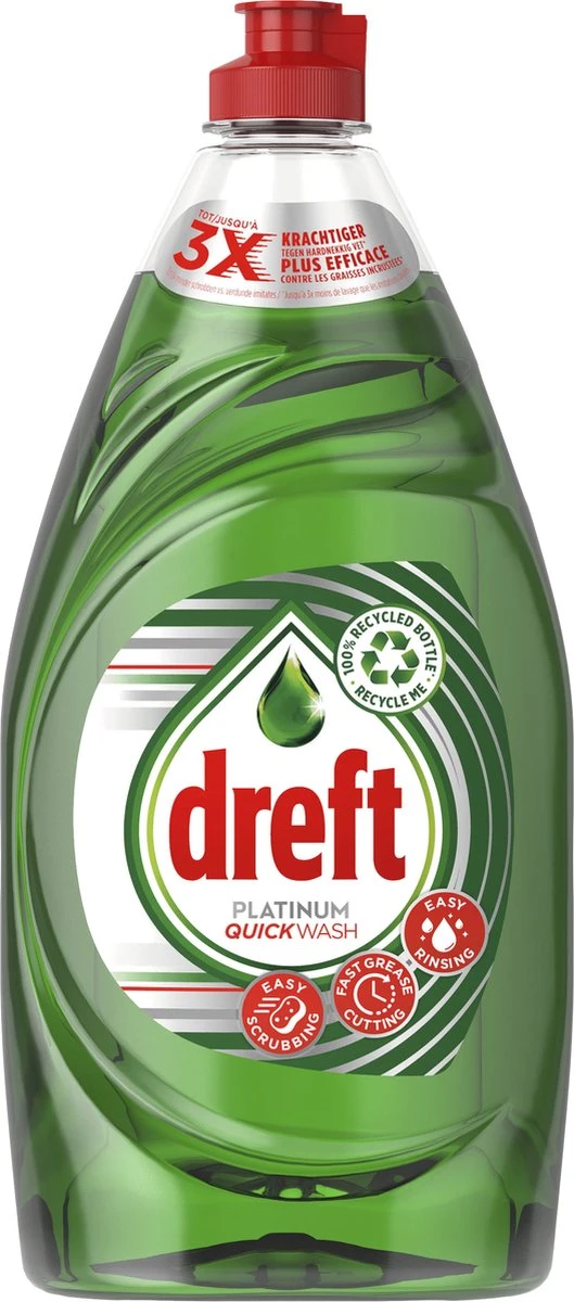 Dreft Platinum Quickwash Original - Vloeibaar Afwasmiddel - Tot 3x Sneller Schoonmaken Van Het Vet - Voordeelverpakking 8 X 780ml 4 Dreft Platinum Quickwash Original - Vloeibaar Afwasmiddel - Tot 3x Sneller Schoonmaken Van Het Vet - Voordeelverpakking 8 X 780ml - Afbeelding 2