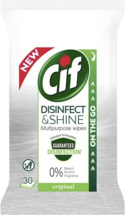Cif Disinfect & Shine Wipes Original Desinfectie Schoonmaakdoekjes - 12 X 30 Doekjes - Voordeelverpakking -Thuis Winkel 697x1200 1