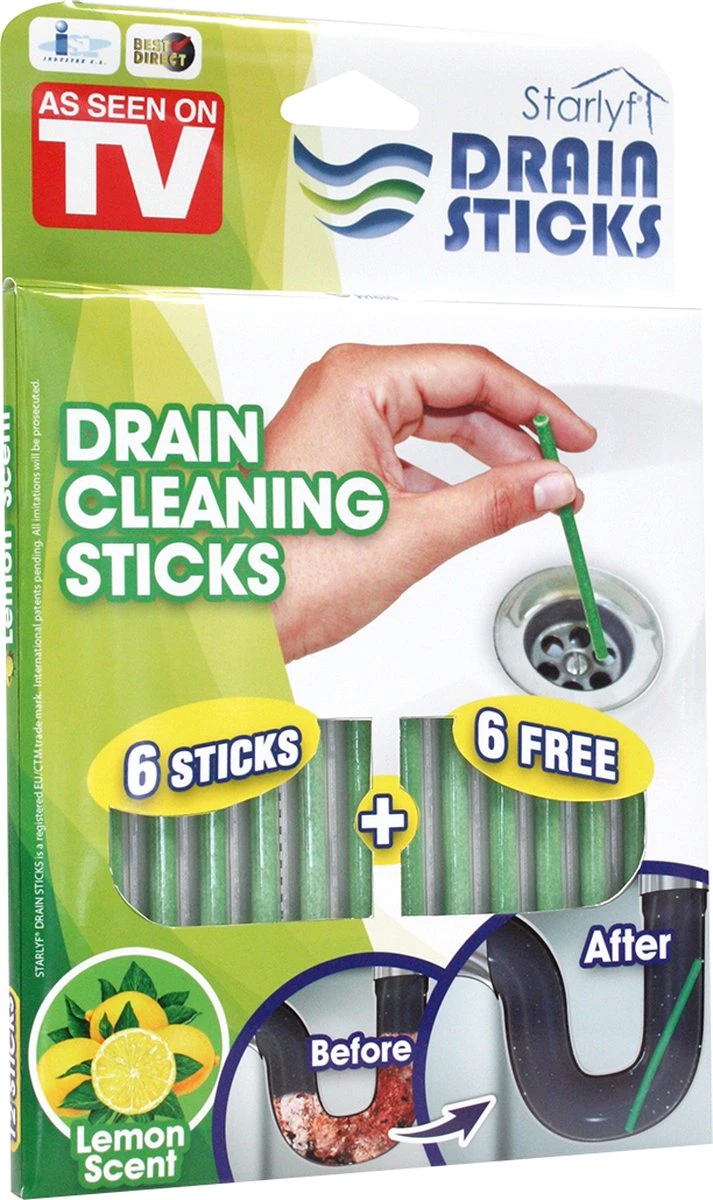 Starlyf Drain Sticks 12 Pack - Afvoer - Ontstopper Sticks - Gootsteenontstopper Sticks - Gootsteen Ontstopper 3 Starlyf Drain Sticks 12 Pack - Afvoer - Ontstopper Sticks - Gootsteenontstopper Sticks - Gootsteen Ontstopper