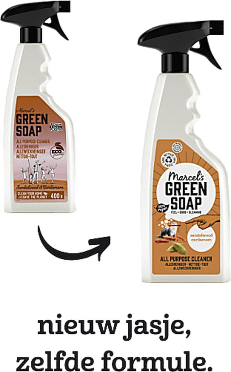 Marcel's Green Soap Allesreiniger Spray - Sandelhout & Kardemom - 500ML 4 Marcel's Green Soap Allesreiniger Spray - Sandelhout & Kardemom - 500ML - Afbeelding 2