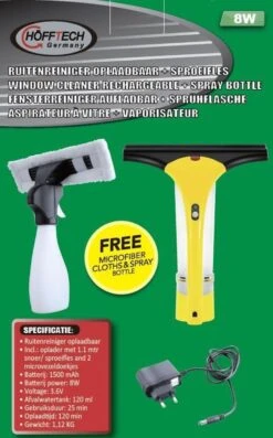 Hofftech Ruitenreiniger Oplaadbaar + Sproeifles -Thuis Winkel 747x1200 4