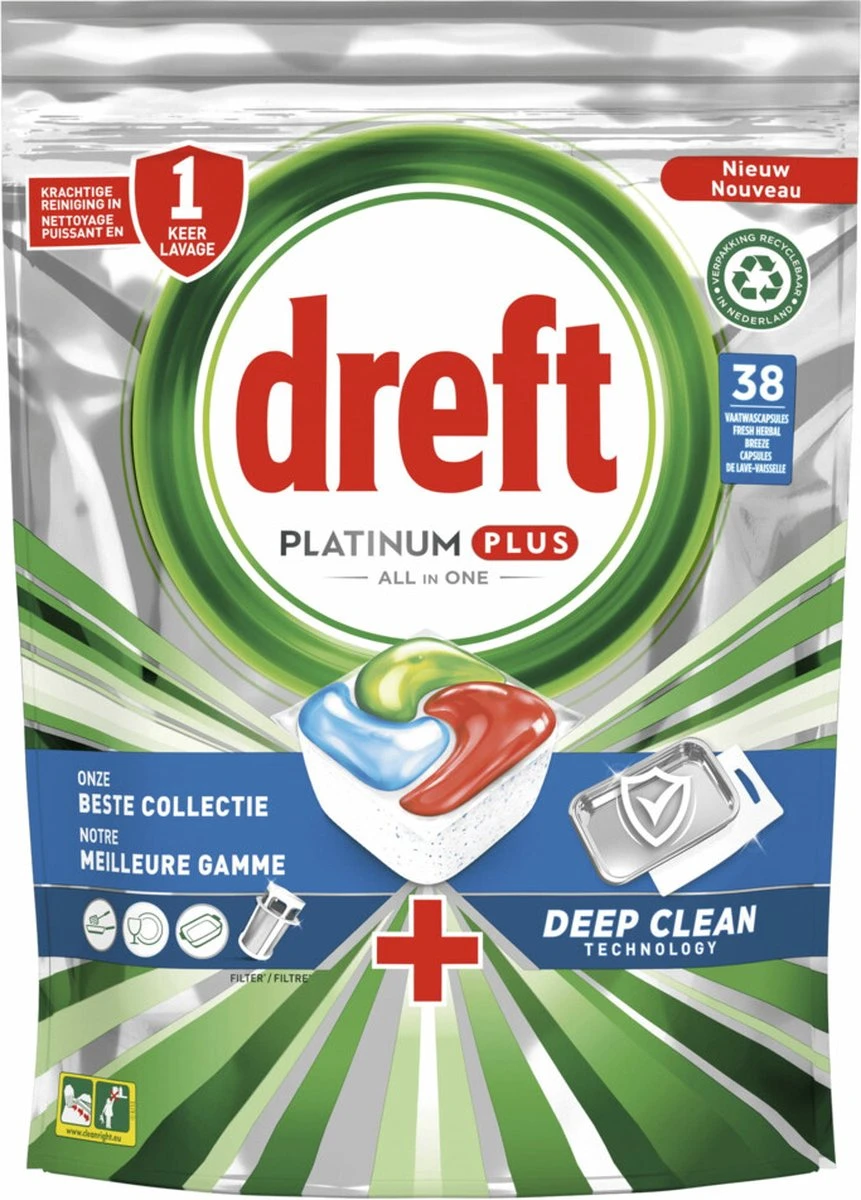 Dreft Platinum Plus All In One Vaatwastabletten Deep Clean 38 Stuks 3 Dreft Platinum Plus All In One Vaatwastabletten Deep Clean 38 Stuks