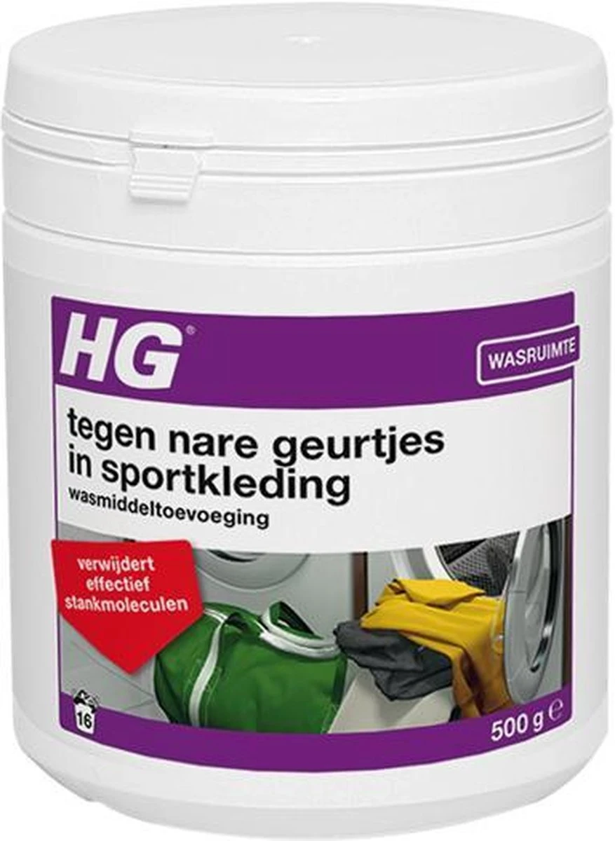 HG Tegen Nare Geurtjes In Sportkleding Wasmiddeltoevoeging - 500gr - Ook Bruikbaar Voor Handdoeken En Andere Kleding - Elimineert 100% Stankmoleculen - Biologisch Afbreekbaar 3 HG Tegen Nare Geurtjes In Sportkleding Wasmiddeltoevoeging - 500gr - Ook Bruikbaar Voor Handdoeken En Andere Kleding - Elimineert 100% Stankmoleculen - Biologisch Afbreekbaar