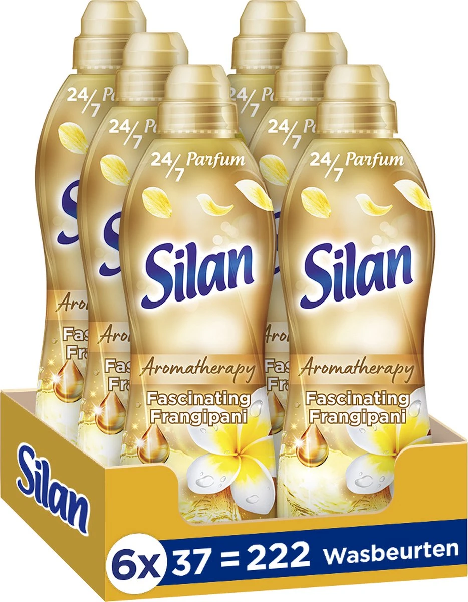 Silan Aroma Therapy Fascinating Frangipani Wasverzachter - 6 X 37 Wasbeurten - Voordeelverpakking 3 Silan Aroma Therapy Fascinating Frangipani Wasverzachter - 6 X 37 Wasbeurten - Voordeelverpakking