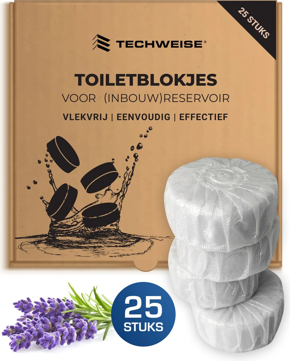 Witte Toiletblokjes Voor Inbouwreservoir Voor O.a Geberit En Grohe - 25 Stuks - Met Lavendel - Vlekvrij - Stortbakblokjes 3 Witte Toiletblokjes Voor Inbouwreservoir Voor O.a Geberit En Grohe - 25 Stuks - Met Lavendel - Vlekvrij - Stortbakblokjes